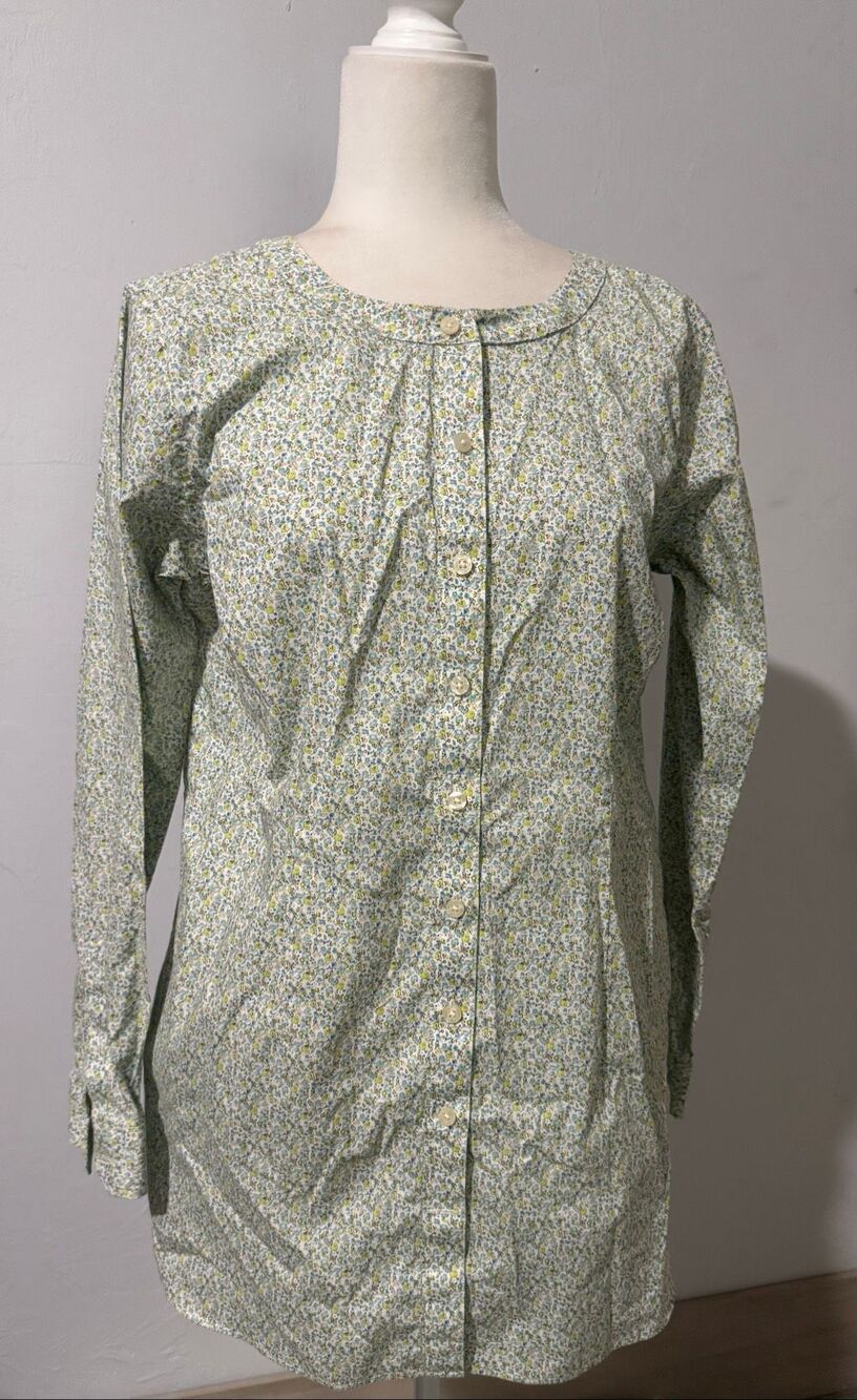 Deluth Trading comp. cotton blend floral button front tunic Top M